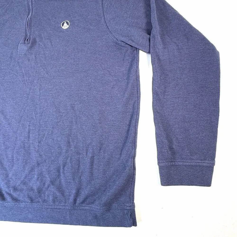 Peter Millar Pullover Sweater Mens XL 1/4 Zip Interlock Comfort Navy Prep
